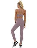 Utyful Women's Workout Outfit 2 Pieces Yoga Leggings with Sports Bra Gym Clothes Set