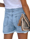 Utyful Women's Casual Summer Ripped Washed Distressed Stretch Denim Jean Shorts