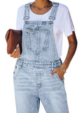 Utyful Women’s Classic Adjustable Straps Taper Jeans Denim Bib Overalls