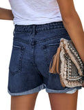 Utyful Women's Casual Summer Ripped Washed Distressed Stretch Denim Jean Shorts