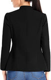 Utyful Women's Open Front Long Sleeve Buttons Work Office Blazer Casual Business Jacket Suit with Pockets