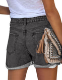 Utyful Women's Casual Summer Ripped Washed Distressed Stretch Denim Jean Shorts