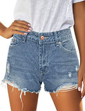 Utyful Women's Casual Summer Ripped Washed Distressed Stretch Denim Jean Shorts