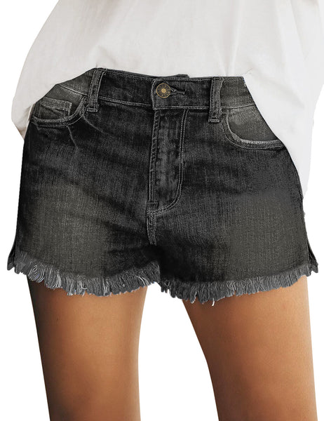 Utyful Women's Casual Summer Ripped Washed Distressed Stretch Denim Jean Shorts