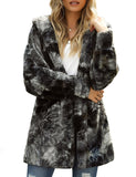 Utyful Women’s Long Sleeve Loose Fit Open Front Hood Cardigan Fuzzy Fleece Jacket Coat Outwear