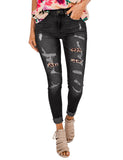 Utyful Women’s Stretchy Skinny Jeans Button Slim Fit Ripped Denim Jeans