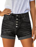 Utyful Women's Casual Summer Ripped Washed Distressed Stretch Denim Jean Shorts
