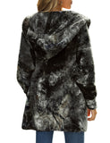 Utyful Women’s Long Sleeve Loose Fit Open Front Hood Cardigan Fuzzy Fleece Jacket Coat Outwear