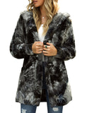 Utyful Women’s Long Sleeve Loose Fit Open Front Hood Cardigan Fuzzy Fleece Jacket Coat Outwear