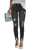 Utyful Women’s Stretchy Skinny Jeans Button Slim Fit Ripped Denim Jeans