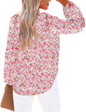 Utyful Womens Long Sleeve Blouse Boho Tops for Women Casual Floral Dressy Blouses V Neck Shirts