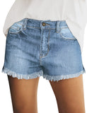 Utyful Women's Casual Summer Ripped Washed Distressed Stretch Denim Jean Shorts