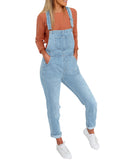 Utyful Women’s Classic Adjustable Straps Taper Jeans Denim Bib Overalls