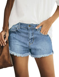 Utyful Women's Casual Summer Ripped Washed Distressed Stretch Denim Jean Shorts