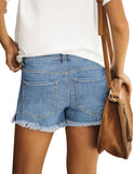 Utyful Women's Casual Summer Ripped Washed Distressed Stretch Denim Jean Shorts