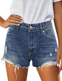 Utyful Women's Casual Summer Ripped Washed Distressed Stretch Denim Jean Shorts