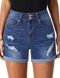 Utyful Women's Casual Ripped Denim Shorts High Rise Stretchy Summer Jean Shorts