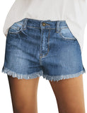 Utyful Women's Casual Summer Ripped Washed Distressed Stretch Denim Jean Shorts