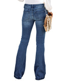 Utyful Women's High Waist Relaxed Fit Ripped Jeans Stretchy Flare Jeans Denim Pants