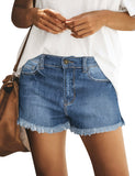 Utyful Women's Casual Summer Ripped Washed Distressed Stretch Denim Jean Shorts