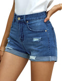 Utyful Women's Casual Summer Ripped Washed Distressed Stretch Denim Jean Shorts