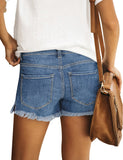 Utyful Women's Casual Summer Ripped Washed Distressed Stretch Denim Jean Shorts
