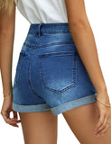 Utyful Women's Casual Summer Ripped Washed Distressed Stretch Denim Jean Shorts