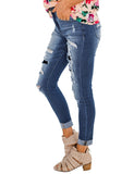 Utyful Women’s Stretchy Skinny Jeans Button Slim Fit Ripped Denim Jeans