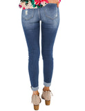 Utyful Women’s Stretchy Skinny Jeans Button Slim Fit Ripped Denim Jeans