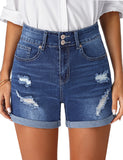 Utyful Women's Casual Ripped Denim Shorts High Rise Stretchy Summer Jean Shorts