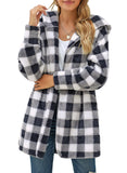 Utyful Women’s Long Sleeve Loose Fit Open Front Hood Cardigan Fuzzy Fleece Jacket Coat Outwear