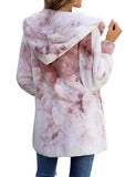 Utyful Women’s Long Sleeve Loose Fit Open Front Hood Cardigan Fuzzy Fleece Jacket Coat Outwear